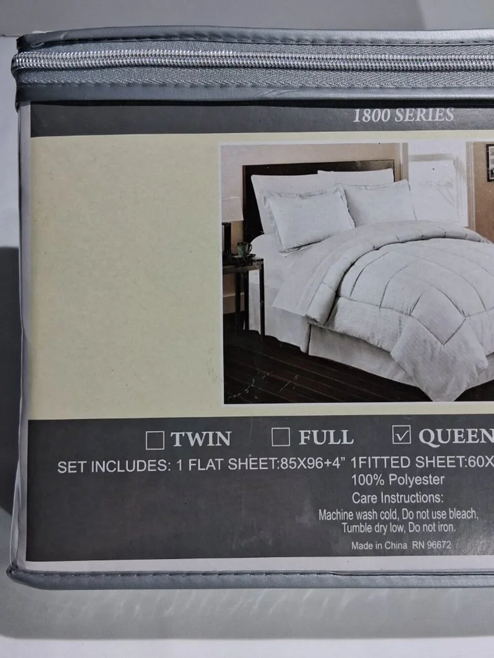 Embossed Stripe Sheet Set  QUEEN  White  Flat/Fitted/2 Pillowcases  NEW